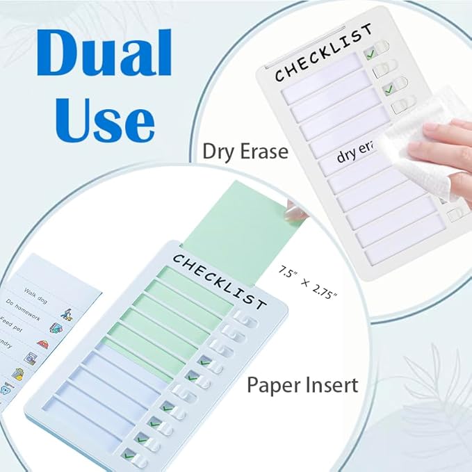 Dry Erase Chore Chart, Standable Whiteboard Checklist Board, Chore Chart for Kids Routine Chart with a Pen (Standable)