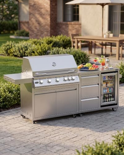 Hygrill BBQ Cart Movable Pizza Oven Table Stand, Outdoor Grill Cart