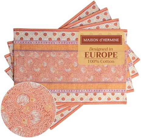 Maison d' Hermine Placemats Set of 4 Reusable 100% Cotton (13"x19")