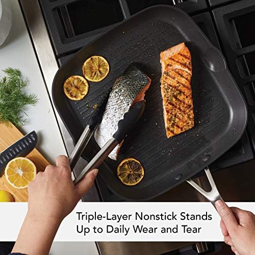 KitchenAid Hard Anodized Induction Nonstick Stovetop Grill Pan, Griddle Pan