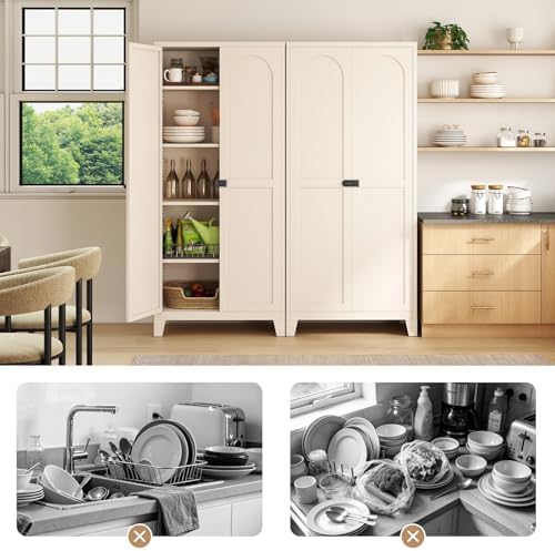 Zevemomo 71" Metal Locking Cabinet Lockable Storage Cabinet for Home Office