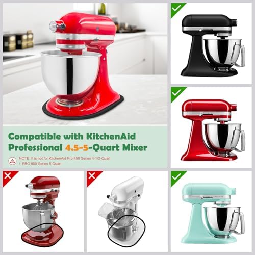 Compatible with Kitchen aid 4.5-5 Qt Bamboo Mixer Slider - Appliance Slider for Tilt Head Kitchen aid Stand Mixer Artisan, Countertop Storage Mover Sliding Tray Accessories Attachments-black