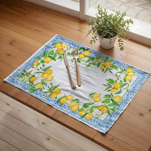 Maison d' Hermine Placemats Set of 4 Reusable 100% Cotton (13"x19")