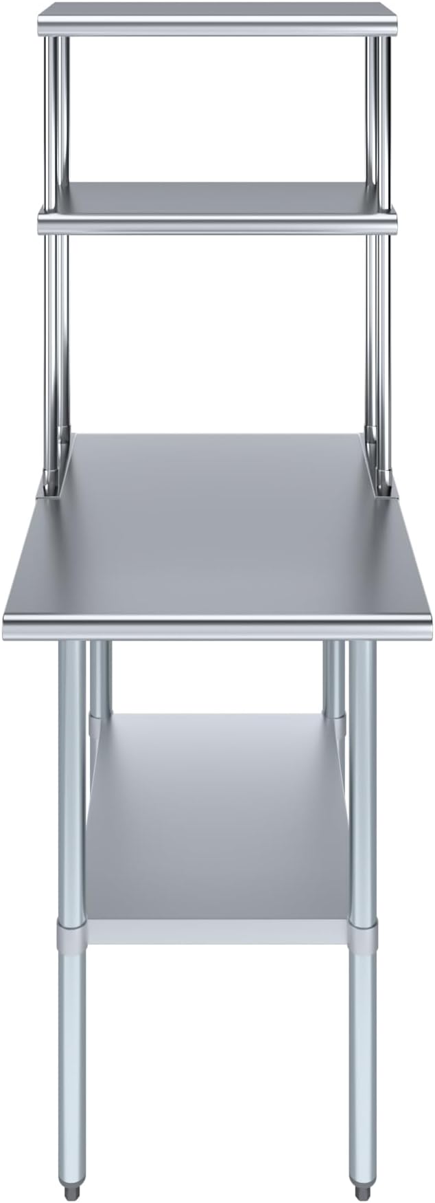 Amgood Stainless Steel Work Table Double Tier Overshelf | Metal Kitchen Prep Table & Shelving Combo (30" x 24" Work Table + 12" Overshelf)