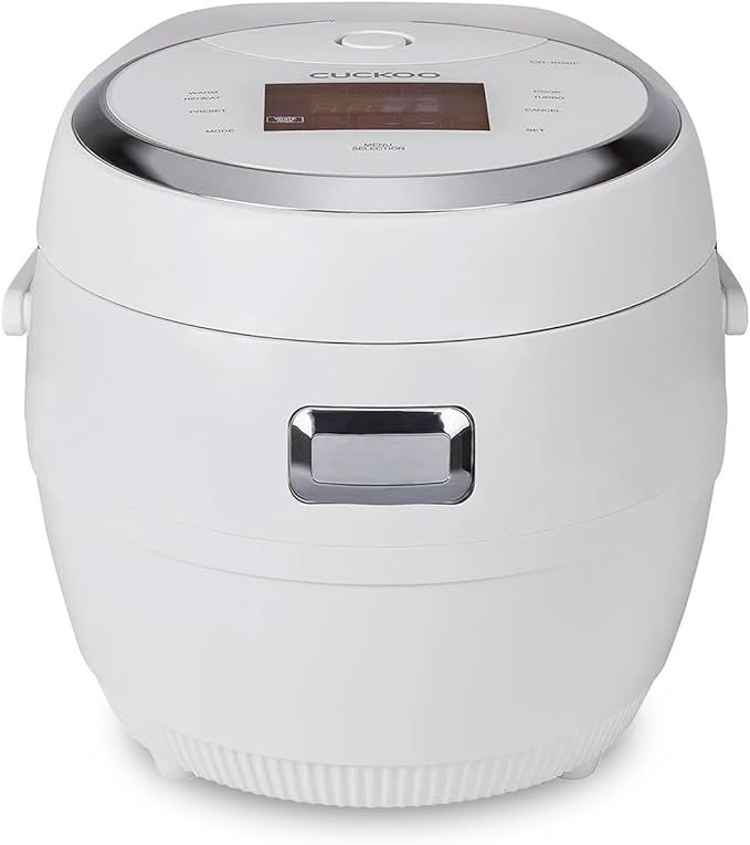CUCKOO Micom Rice Cooker 10-Cup Uncooked / 20-Cup Cooked with Nonstick Inner Pot, Large Rice Maker with 16 Menu Options, Fuzzy Logic Technology, Auto Clean Mode, LCD Display, White (CR-1020F)