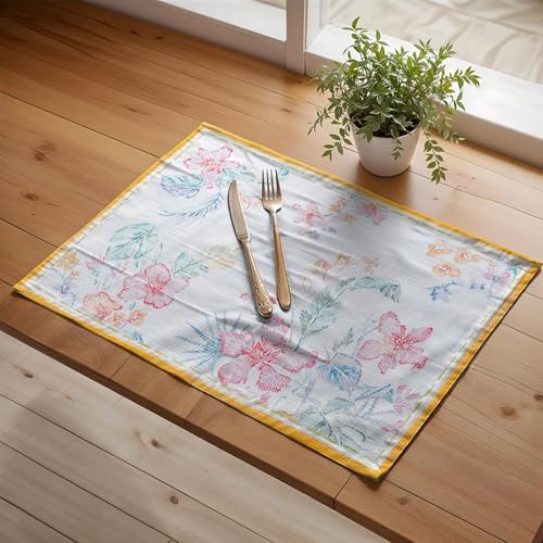 Maison d' Hermine Placemats Set of 4 Reusable 100% Cotton (13"x19")