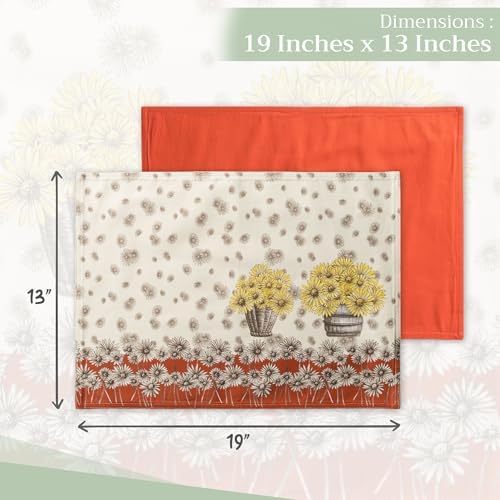 Maison d' Hermine Placemats Set of 4 Reusable 100% Cotton (13"x19")