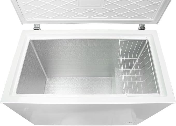 Smad Chest Freezer 14 Cu.Ft with Removable Basket, Top Open Door Deep Freezer, Mechanical Control, 4 Wheels, Low Noise, 14℉ -11.2℉, Free Standing, White