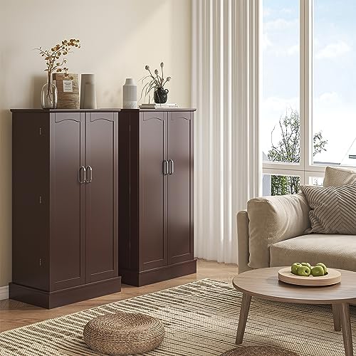 kepptory 47" Freestanding Kitchen Pantry Cabinet with Adjustable Shelves