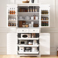 Merax 71" Kitchen Pantry Cabinet with Pull Out Organizers, White