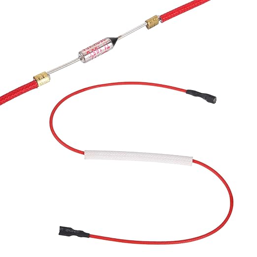 MECCANIXITY Universal Rice Cooker Temperature Fuse, 165°C 10A 250V Metal Thermal Fuse with Both End Terminal Fiberglass Sleeving for Electric Pressure Cooker Repair Part