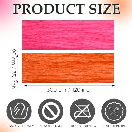 6 Pcs Hot Pink and Orange Cheesecloth Table Runners 118"