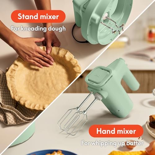 bella 3.5 Qt Hand & Stand Mixer, 2 in 1 Electric Mixer with Bowl, Seaglass