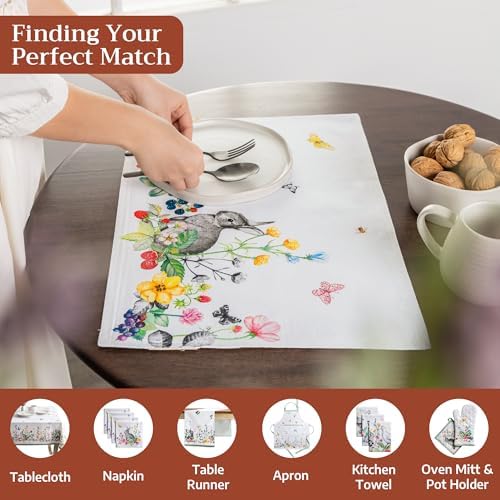 Maison d' Hermine Placemats Set of 4 Reusable 100% Cotton (13"x19")