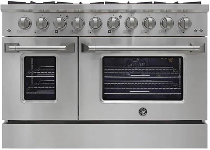 Brama 6.7 Cu. Ft. Stainless Steel Dual Fuel Slide In Range Gas Cooktop Electric Oven Convection Cooking Large Capacity 5 Burners Touch Controls True European Convection