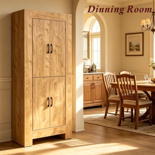 Thick Kitchen Pantry Cabinet, 71” Kitchen Cabinet Hutch