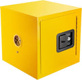 Safety Cabinet 2 Gallon Flammable Cabinet Explosion Proof Fireproof Hazardous Material Storage Box with Double-Lock for Commercial Industrial and Home Use (Yellow, 13 * 13 * 13in)