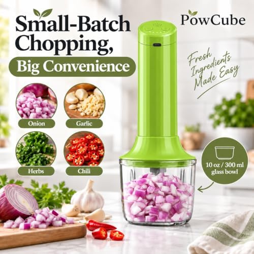 Cordless Hand Mixer, 4-in-1 Handheld Electric Mixer with Electric Whisk Frother & 10 oz Mini Food Chopper, USB-C Rechargeable 4-Speed Hand Mixer for Eggs, Cream, Coffee & Small-Batch Prep