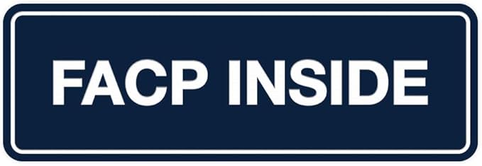 Signs ByLITA Standard FACP Inside Sign | Fire Safety Signage (Navy Blue/White) - Small 1 Pack