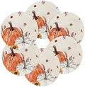 Fall Round Placemats for Dining Table Set of 6 Harvest Pumpkin Place Mats Circle Woven Placemat Maple Leaves Sunflower Wheat Braided Table Mat for Thanksgiving Kitchen Home Dinner Party Decor 15 Inch