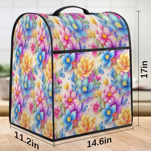 Flowers Rainbow Kitchen Aid Covers Foldable Washable Stand Mixer Dust Cover