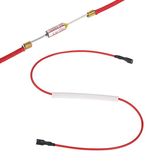 MECCANIXITY Universal Rice Cooker Temperature Fuse, 100°C 10A 250V Metal Thermal Fuse with Both End Terminal Fiberglass Sleeving for Electric Pressure Cooker Repair Part