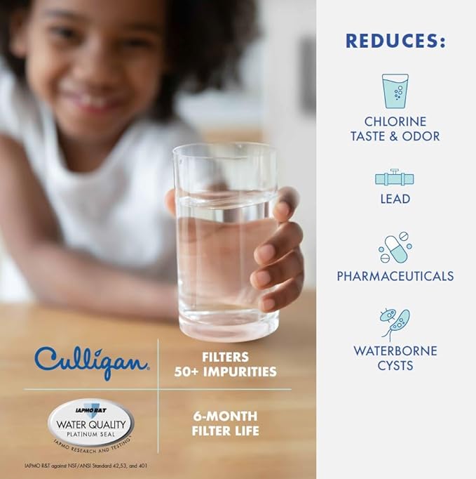 Culligan CUL1000 Refrigerator Water Filter | Replacement for LG Water Filter (LT1000) | Replace Every 6 Months | Pack of 1