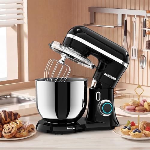 Stand Mixer, 6.5QT Tilt-Head Electric Kitchen Mixer 660W, 10-Speed Household food mixer with 304 Stainless Steel Bowl, Bread Cake Mixer include Dishwasher Safe Dough Hook, Beater and Whisk