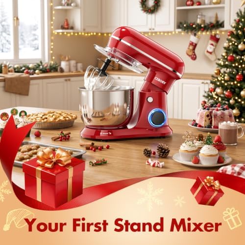 CEBORY Stand Mixer, 4QT 10+P-Speed Electric Kitchen Mixer with Bowl