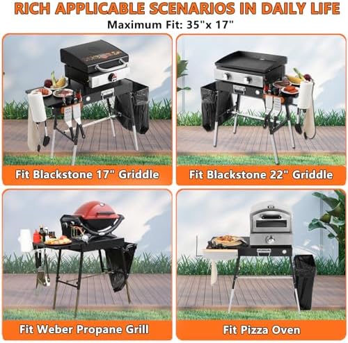 Outdoor Portable Grill Table, Blackstone Griddle Stand, Folding BBQ Table