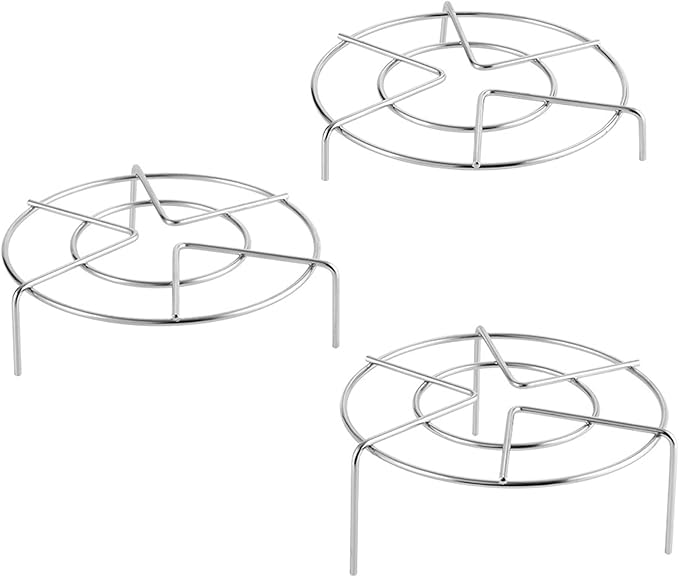 Stainless Steel Steam Rack Set of 3, 5.9" Tall Heavy Duty Pressure Cooker Trivet Rack Stand - Height 1.2", 2", 2.7"