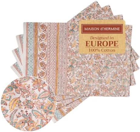Maison d' Hermine Placemats Set of 4 Reusable 100% Cotton (13"x19")