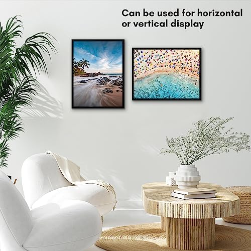 Americanflat 12x16 Picture Frame with Polished Plexiglass - Streamline Collection - Thin Border Picture Frame for Wall Display - Hanging Hardware Included - Black