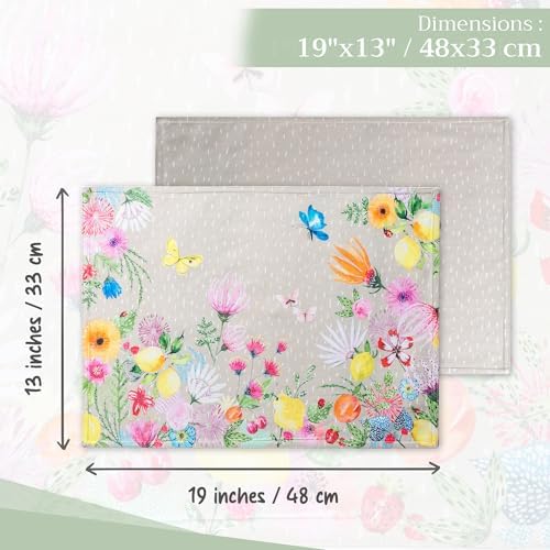 Maison d' Hermine Placemats Set of 4 Reusable 100% Cotton (13"x19")