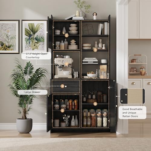 IDEALHOUSE Kitchen Pantry Cabinet with Adjustable Shelf
