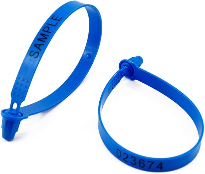 100 Tamper Proof Seals High Security Shipping Tags Numbered Security Seals Blue Plastic Seal Tags