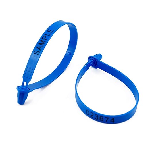 Leadseals(R) 100 Blue Tite-Lock Plastic Tractor Truck Door Seal Tamper Proof Security Tags Numbered Safty Disposable Locks for Trailer Logistics Shipping Transport, Tamper Resistant