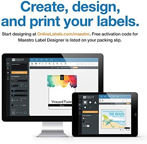 4 x 3 Rectangle Mailing Labels - Permanent, White Matte - Shipping, Wine, Product - Pack of 60,000-10,000 Sheets - Inkjet/Laser Printers - Online Labels