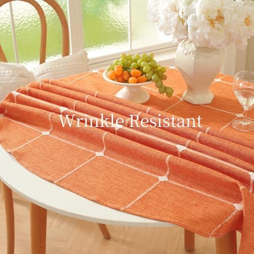 Zobesta 60 Inch Round Table Cloth Burnt Orange Round Tablecloth Fall