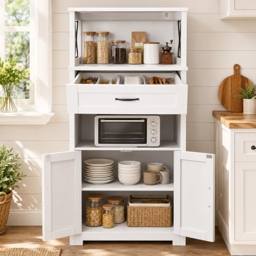 kepptory 55" Tall Farmhouse Pantry Cabinet