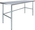 AmGood Stainless Steel Work Table Open Base | NSF Kitchen Island Food Prep | Laundry Garage Utility Bench (72" Long X 30" Deep)