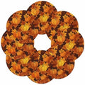 Fall Round Placemats Set of 8 Thanksgiving Orange Harvest Pumpkin Place Mats Washable Woven Placemat Autumn Maple Leaf Circle Braided Table Mat for Kitchen Dining Holiday Party Fall Decor 15 Inch
