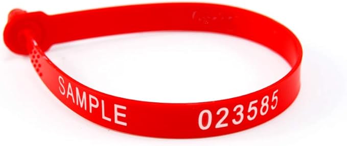 100 Plastic Security Seals - Numbered Tamper Seals for Trucks, Trailers, and Containers (Red)