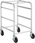 19"x26"x32" Mobile Aluminum Lug Rack - 2 Lug Capacity, NSF Commercial Portable Cart with 5" Swivel Casters and Brakes, Heavy-Duty 300 lb Capacity Storage Rack, Freezer Safe, Utility Dolly