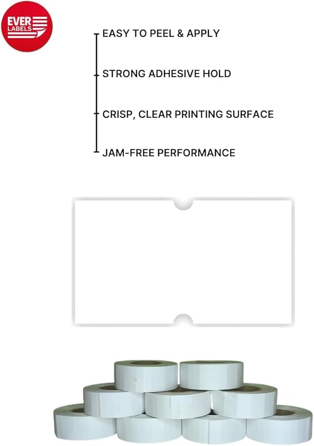 Price Gun Labels (MX-5500 Compatible) | Self-Adhesive Price Stickers for Retail, Supermarkets & Boutiques | Universal 1-Line Label Rolls for Pricing Guns & Tagging Tools | 9000 Labels Total
