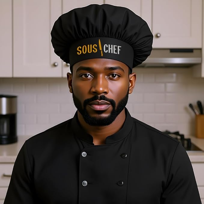 The Apron Place Adjustable Professional Chef Hats, Multiple Personalized Embroidered Designs to Choose from, Made in The USA