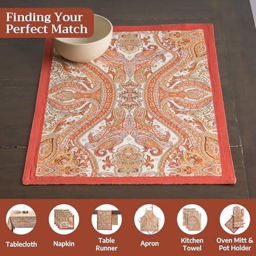 Maison d' Hermine Placemats Set of 4 Reusable 100% Cotton (13"x19")