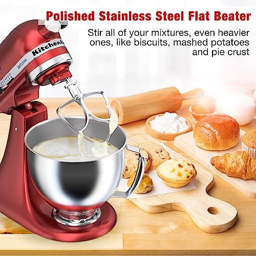 4.5-5QT Stainless Steel Flat Beater for KitchenAid Stand Mixer