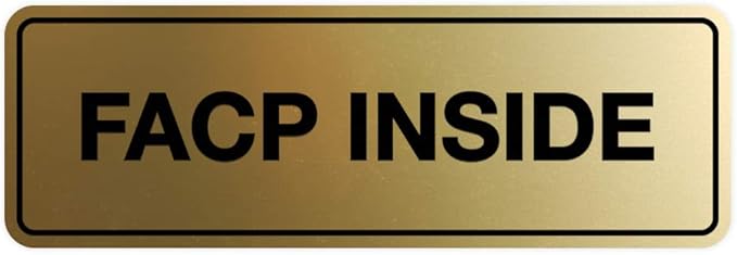 Signs ByLITA Standard FACP Inside Sign | Fire Safety Signage (Brushed Gold) - Medium 1 Pack
