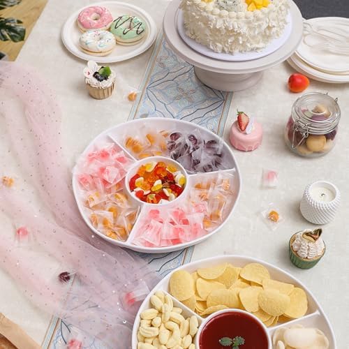 Melamine Chip and Dip Serving platter, 13’’ Serving Tray, Set of 2